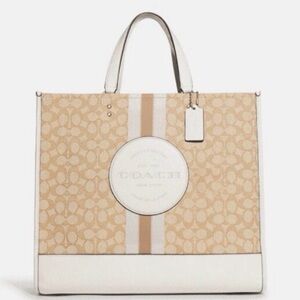 NWT Coach Dempsey Tote 40 Signature Jacquard Stripe Coach Patch C8414